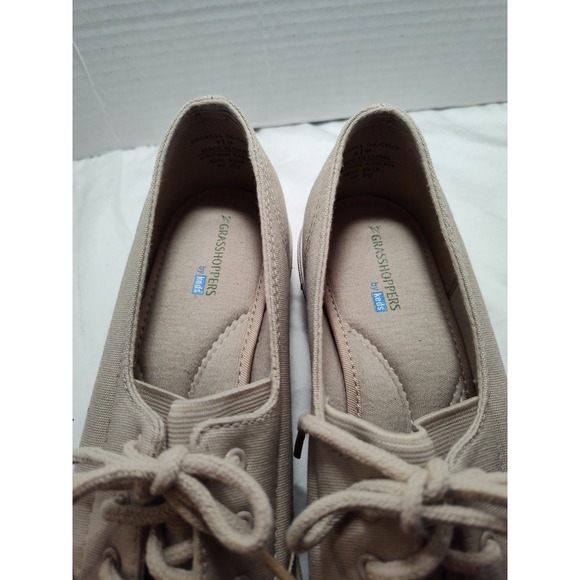 Grasshopper By Keds Sneakers Walking Shoes Womens Size 8.5 M Beige Canvas LaceUp - Picture 7 of 12
